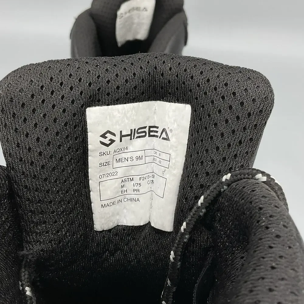 Hisea Men’s Waterproof Composite Toe Work Boots Black Size 9M